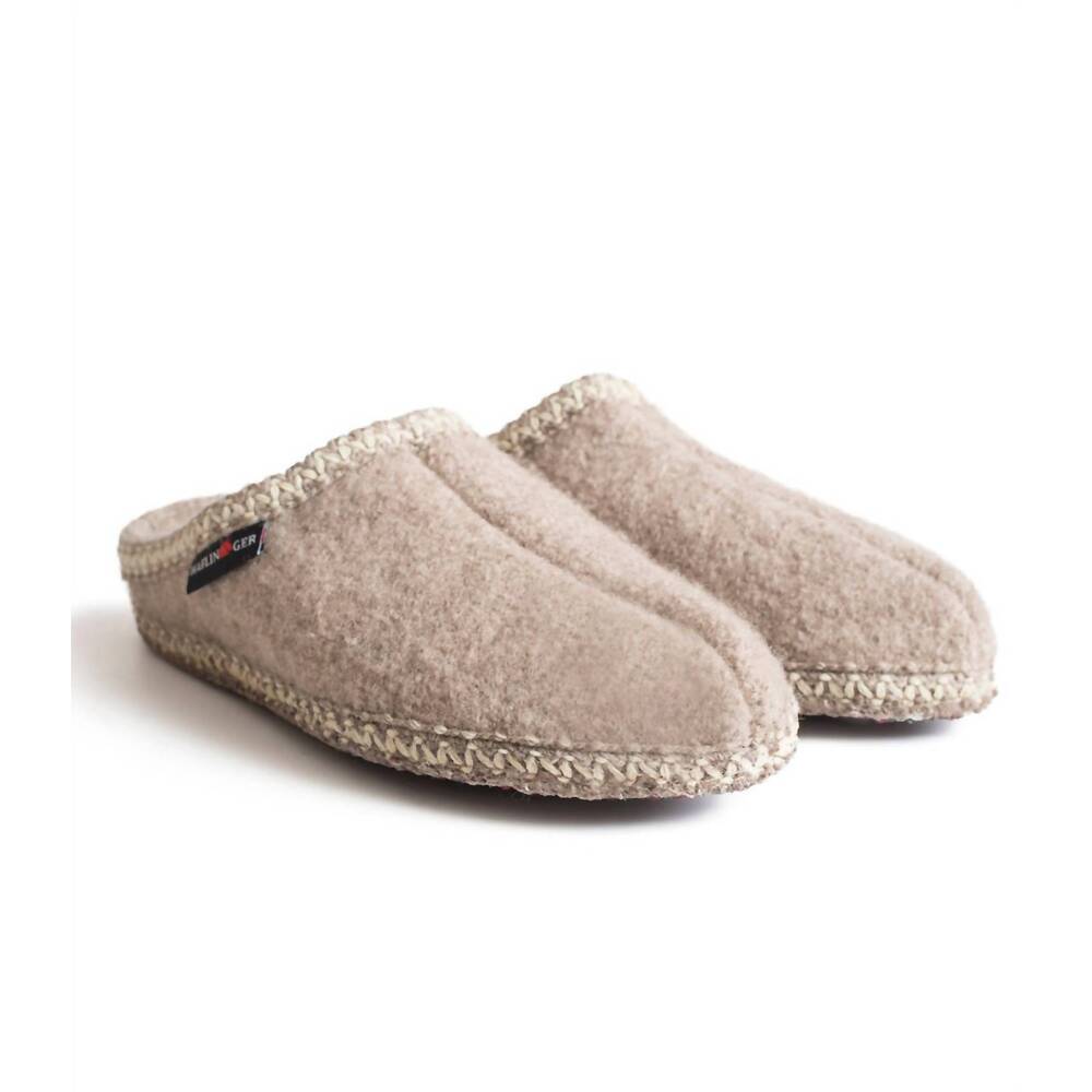NEW HAFLINGER men's wool slipper in natural